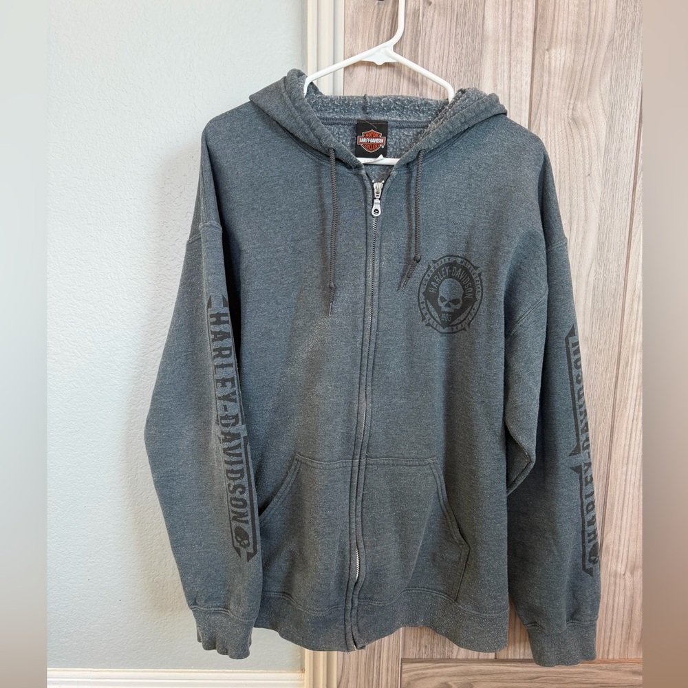 Harley-Davidson Charcoal Zip-Up Men's Sweater, Germany logo